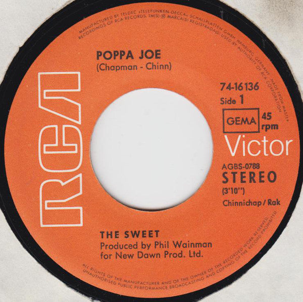 The Sweet : Poppa Joe  (7", Single)