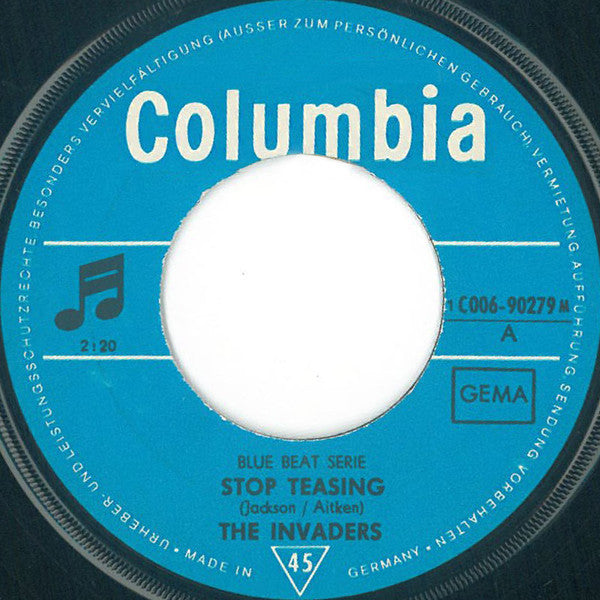 The Invaders : Stop Teasing  (7", Single, Mono)