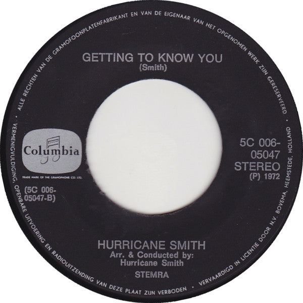 Hurricane Smith : Oh Babe, What Would You Say (7", Single, Big)