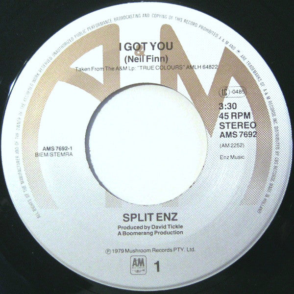 Split Enz : I Got You (7", Single)