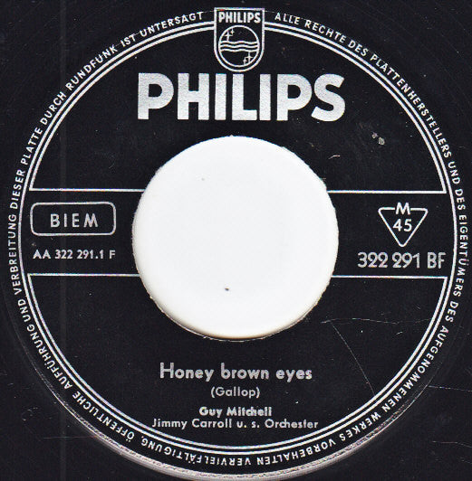 Guy Mitchell : Honey Brown Eyes (7", Single)