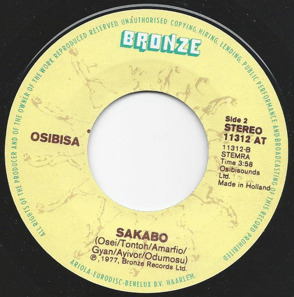 Osibisa : The Warrior / Sakabo (7")