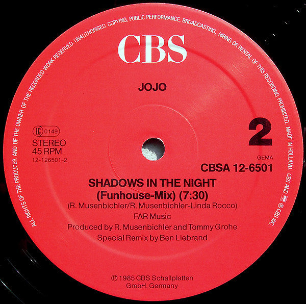 Jojo (5) : Shadows In The Night (12", Single)