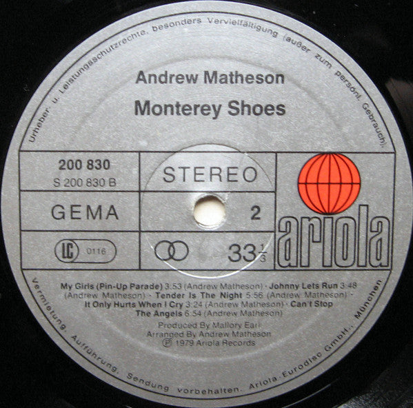 Andrew Matheson : Monterey Shoes (LP, Album)