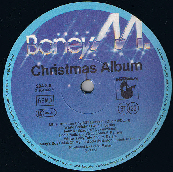 Boney M. : Christmas Album (LP, Album)