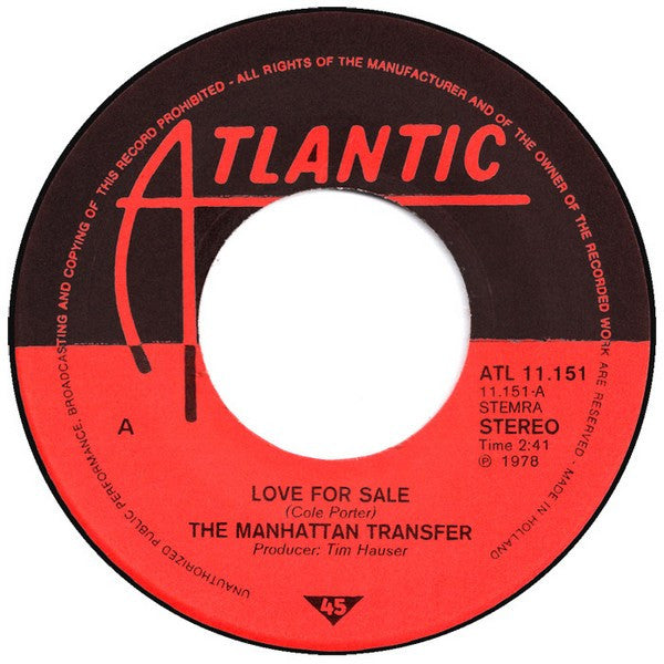 The Manhattan Transfer : Love For Sale (7", Single)