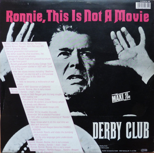 Derby Club : Ronnie, This Is Not A Movie (12", Single)