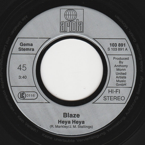 Blaze (4) : Heya Heya (7", Single)