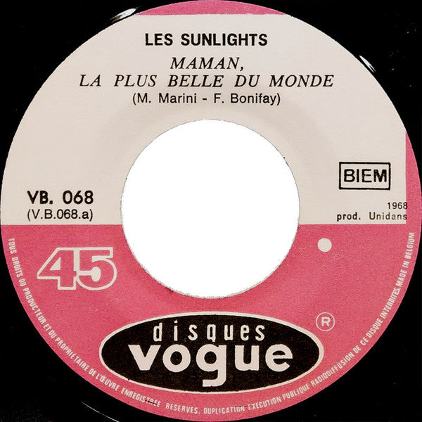 Les Sunlights : Maman, La Plus Belle Du Monde / Comme Un P'tit Coqu'licot (7", Single)