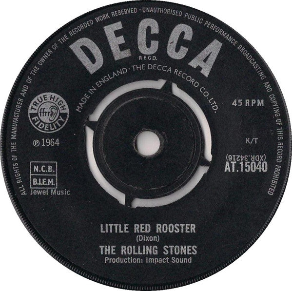 The Rolling Stones : Little Red Rooster / Off The Hook (7", Single, Mono, Bla)