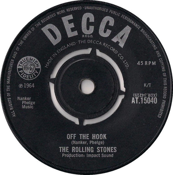 The Rolling Stones : Little Red Rooster / Off The Hook (7", Single, Mono, Bla)