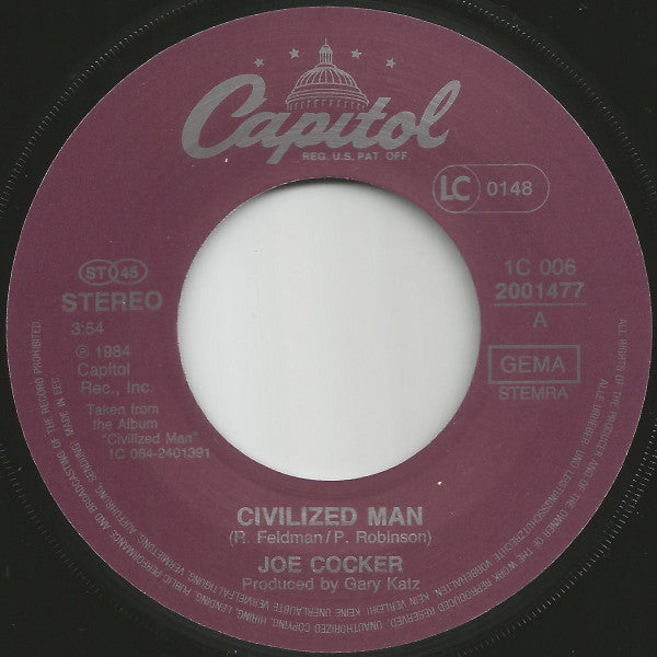 Joe Cocker : Civilized Man / Come On In (7", Single)