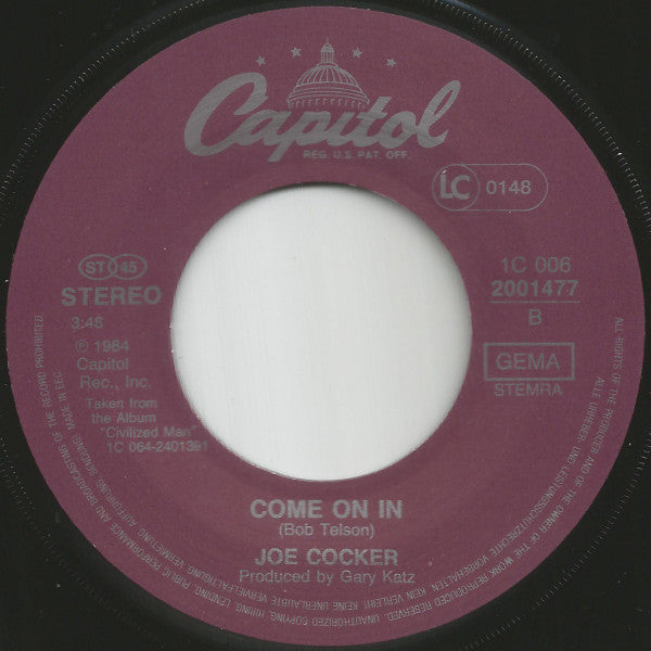 Joe Cocker : Civilized Man / Come On In (7", Single)