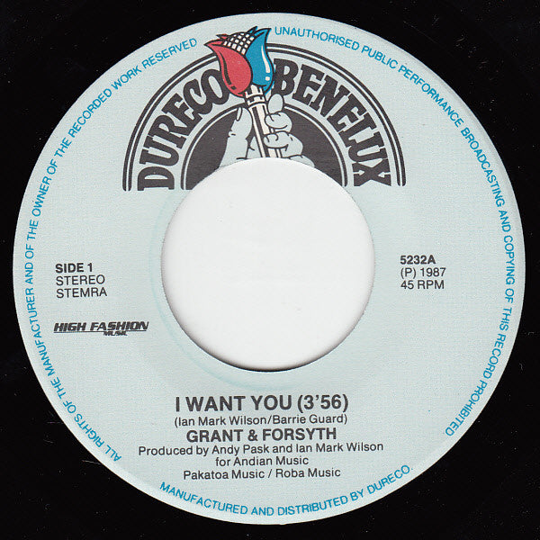 Grant & Forsyth : I Want You  (7", Single)