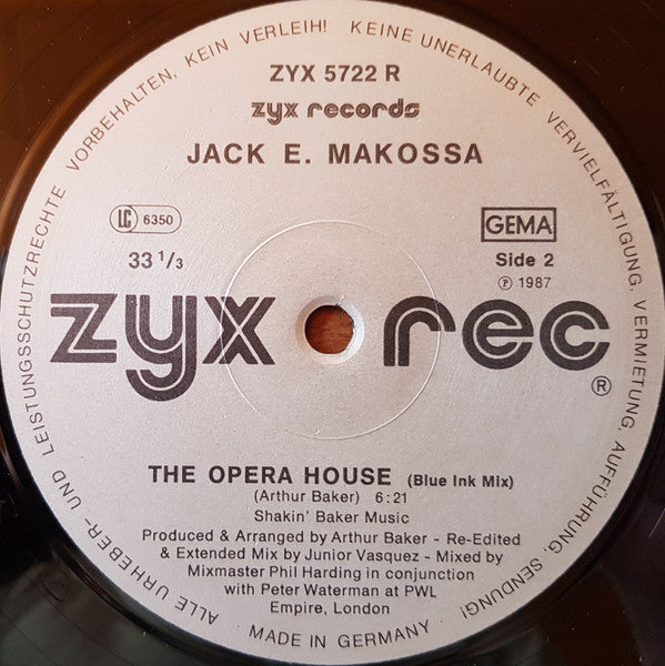 Jack E Makossa : The Opera House (The Remix) (12")