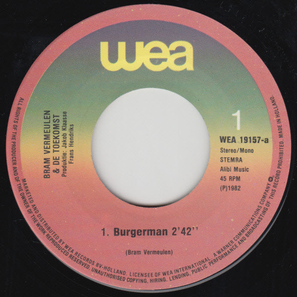 Bram Vermeulen En De Toekomst : Burgerman (7", Single)