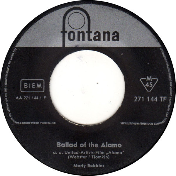 Marty Robbins : Ballad Of The Alamo / Don't Worry (7", Single)