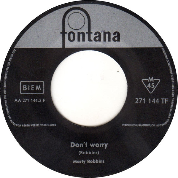 Marty Robbins : Ballad Of The Alamo / Don't Worry (7", Single)