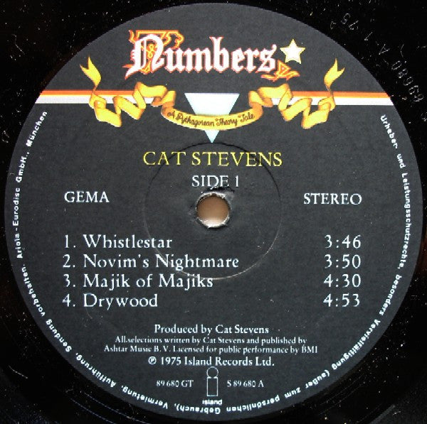 Cat Stevens : Numbers (A Pythagorean Theory Tale) (LP, Album)