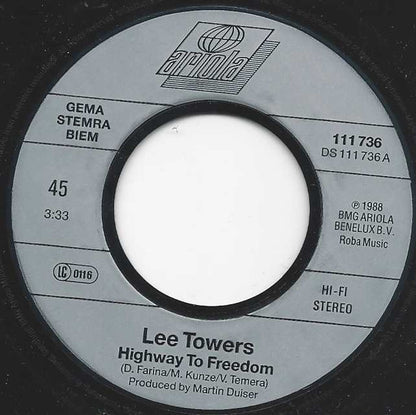 Lee Towers With Jody's Singers : Highway To Freedom (7", Single)