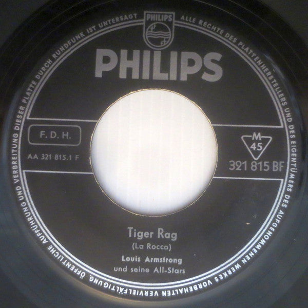 Louis Armstrong And His All-Stars : Tiger Rag / Der Treue Husar (The Faithful Husar) (7", Single, Mono)