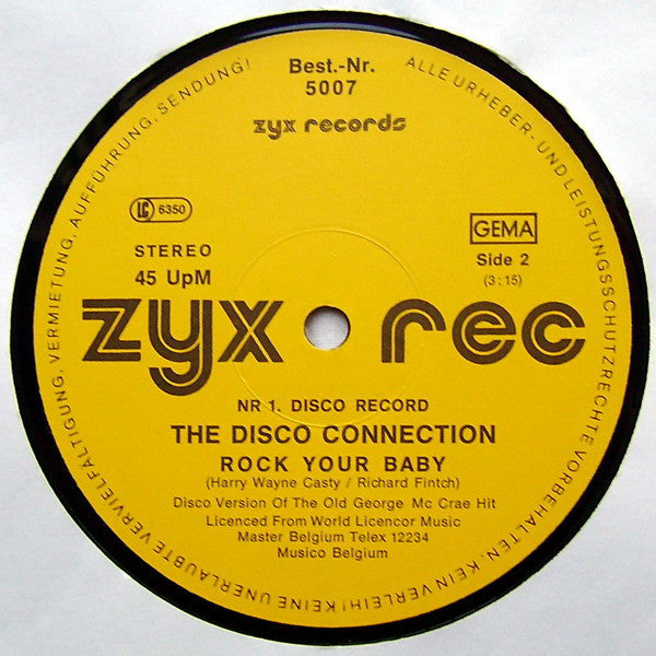 Disco Connection : Rock Your Baby (12", Yel)