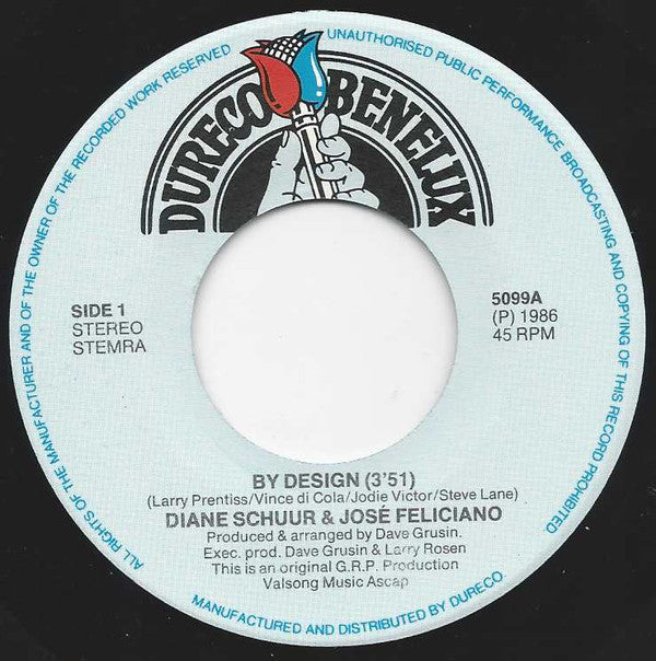 Diane Schuur With Special Guest José Feliciano : By Design (7", Single)