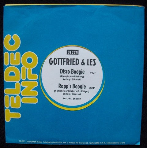 Gottfried Böttger & Les Humphries : Disco Rapp's Boogie (7", Promo)