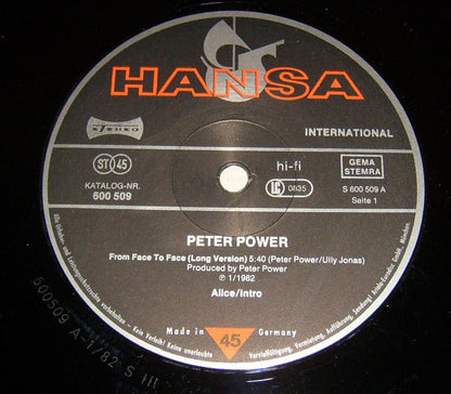 Peter Power : From Face To Face (12", Maxi)