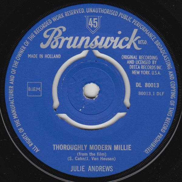 Julie Andrews : Thoroughly Modern Millie (7", Single)