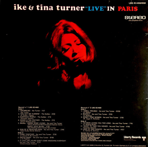 Ike & Tina Turner : Live In Paris (2xLP, Album)