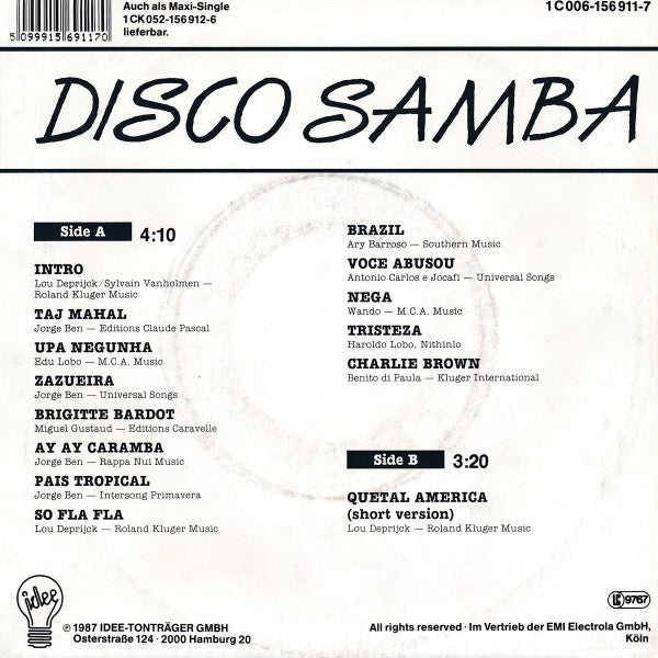 Two Man Sound : Disco Samba (7", Single)