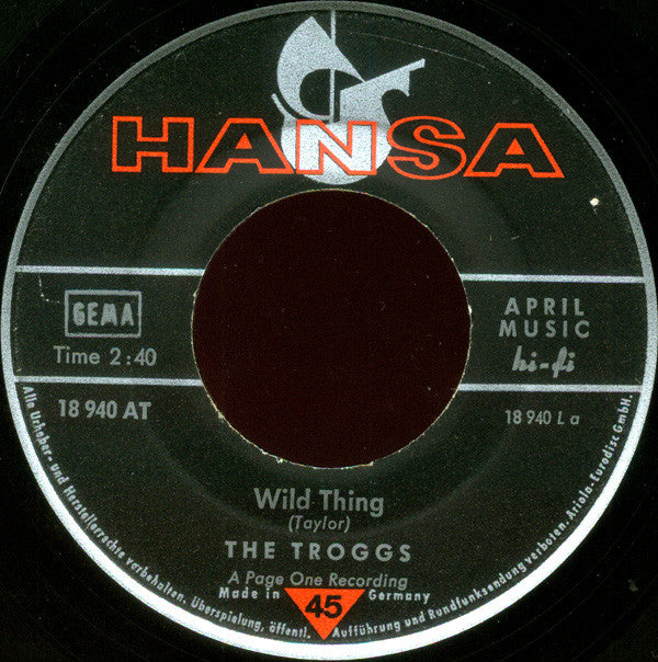 The Troggs : Wild Thing / Lost Girl (7", Single)