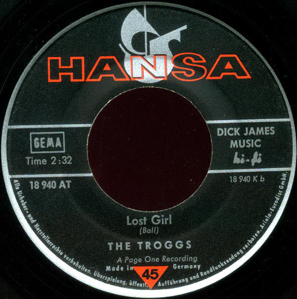 The Troggs : Wild Thing / Lost Girl (7", Single)