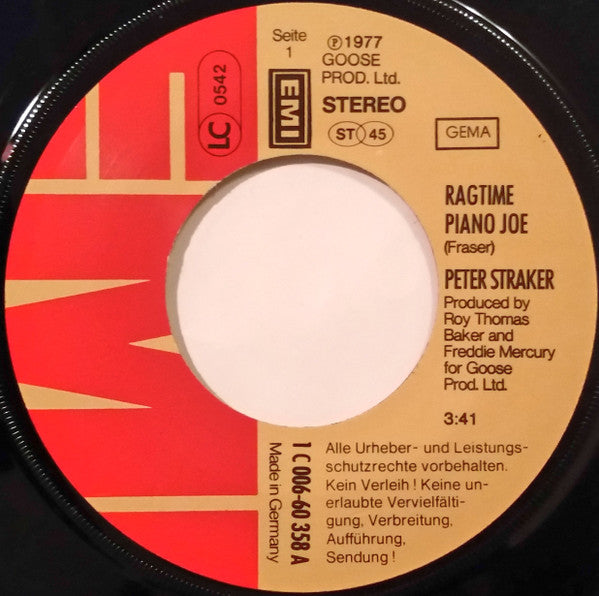 Peter Straker : Ragtime Piano Joe (7", Single)