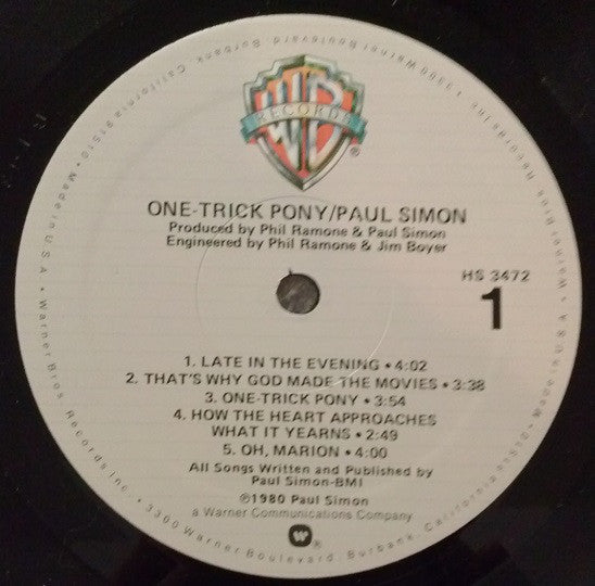 Paul Simon : One-Trick Pony (LP, Album)