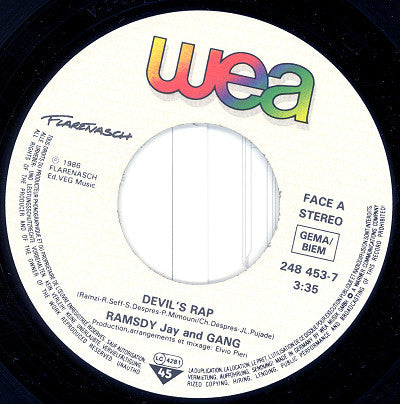 Ramsdy Jay And Gang : Devil's Rap (7")