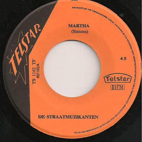 De Straatmuzikanten : Martha / De Vrolijke Vagebond (7", Single)