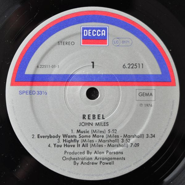 John Miles : Rebel (LP, Album, RE)