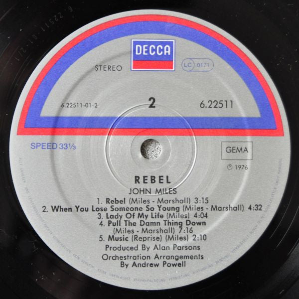 John Miles : Rebel (LP, Album, RE)