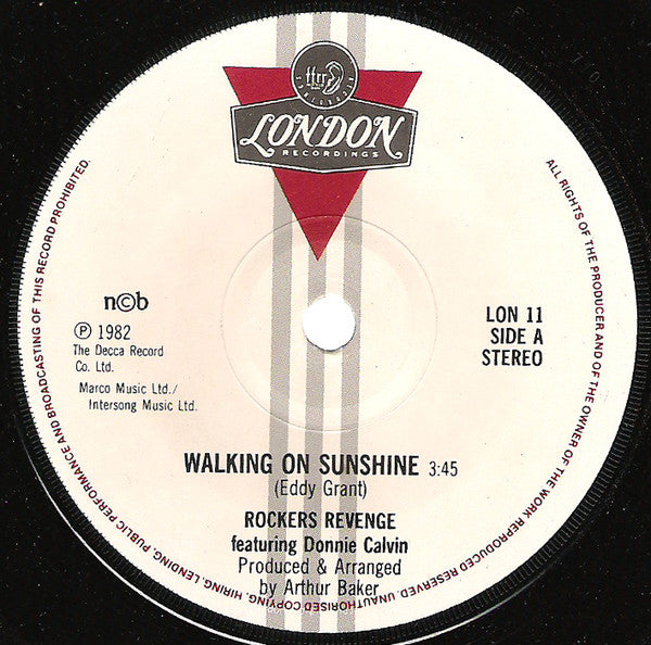 Rockers Revenge Featuring Donnie Calvin : Walking On Sunshine (7")