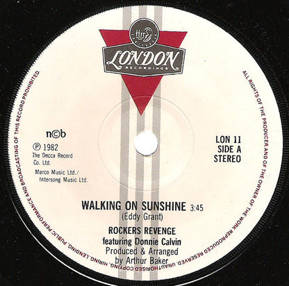 Rockers Revenge Featuring Donnie Calvin : Walking On Sunshine (7")