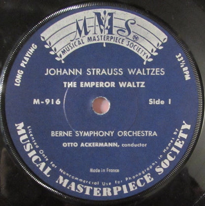 Johann Strauss Jr. – Berner Symphonieorchester, Otto Ackermann : Johann Strauss Waltzes (7", Mono)