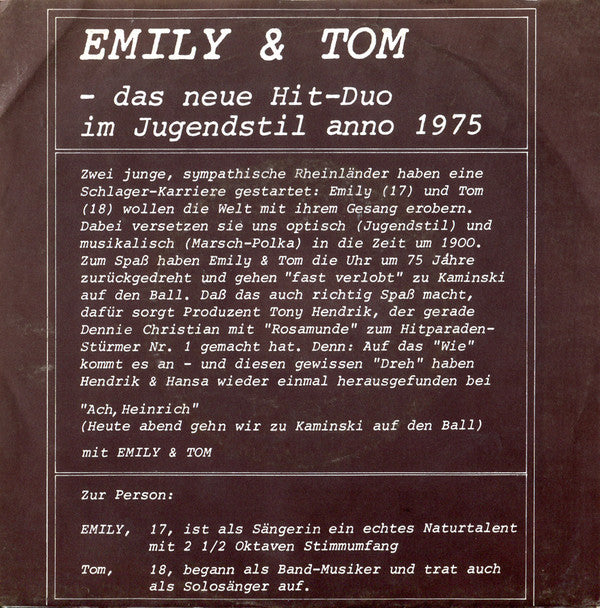 Emily & Tom : Ach, Heinrich (Heute Abend Gehn Wir Zu Kaminski Auf Den Ball) (7", Single)