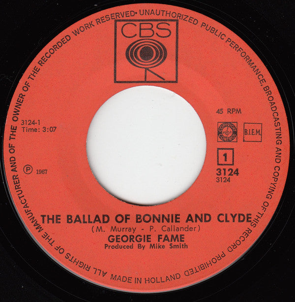 Georgie Fame : The Ballad Of Bonnie And Clyde (7", Single, RE, Gan)