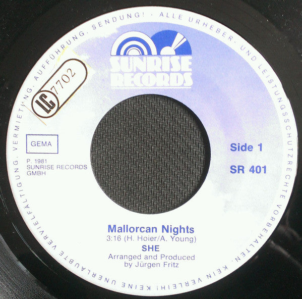 She (18) : Mallorcan Nights (7", Single)