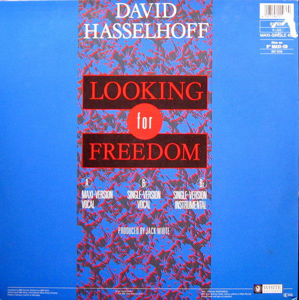 David Hasselhoff : Looking For Freedom (12", Maxi)