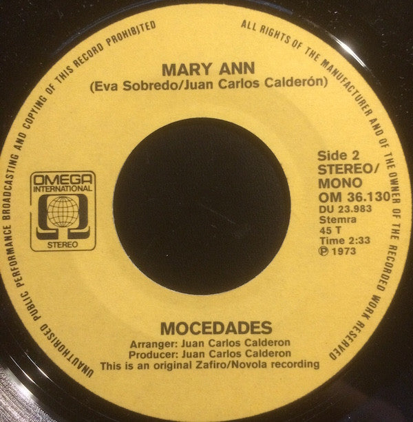 Mocedades : "Oh No" / Mary Ann  (7", Single)