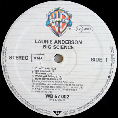 Laurie Anderson : Big Science (LP, Album)