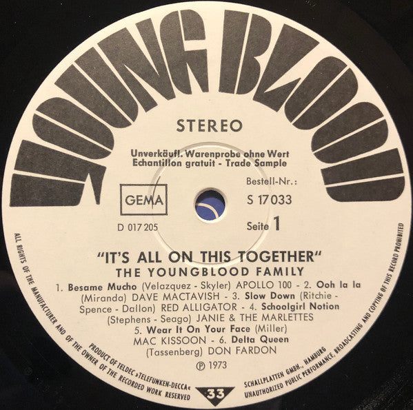 Various : "It's All On This Together" The Youngblood Family (LP, Comp, Promo)